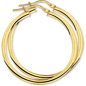The Jewelry Collection Oorringen Ronde Buis - Geelgoud