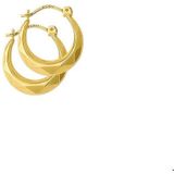 Huiscollectie 4001349 Gouden Oorring gefacetteerd 15 mm