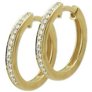 The Jewelry Collection Klapoorringen Diamant 0.11 Ct. - Geelgoud