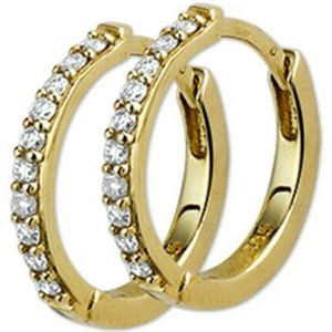 klapoorringen diamant 0.23ct (2x0.115) h p1 14K geelgoud 4013896