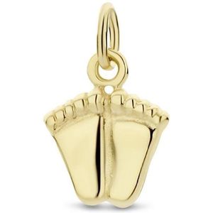 14K Geelgoud - Hanger Voeten - Bedel Met Voetjes