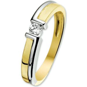 ring zirkonia 14K bicolor goud geel/wit 4205608