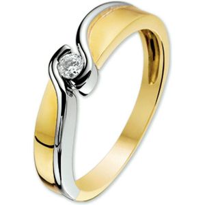 The Jewelry Collection Ring Zirkonia - Goud