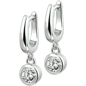 The Jewelry Collection Klapoorringen Zirkonia - Zilver