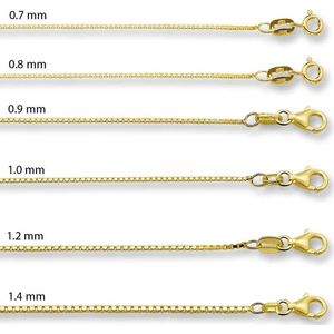 Gouden Venetiaanse Ketting - 14 Karaat Goud - 0.7 mm Dikte - 50 cm Lengte