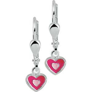 oorhangers hart brisur haak zilver wit 1016975