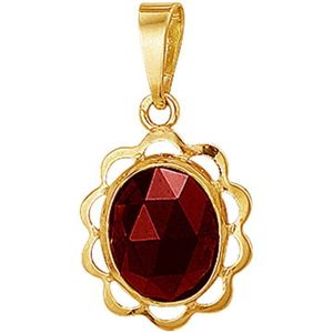 Hanger - Granaat - 14K Geelgoud