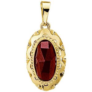 Granaat - Hanger - Geelgoud - 14K - Gepolijst