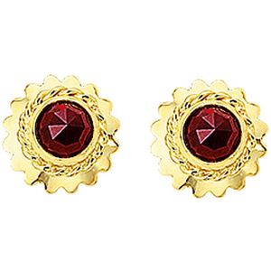 oorknoppen granaat 14K geelgoud 4006095