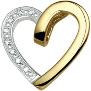 hanger hart diamant 0.040ct h si 14K geelgoud 4009611