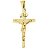 Hanger - Kruis en Corpus - 14K Geelgoud