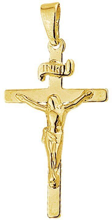 Hanger - Kruis en Corpus - 14K Geelgoud