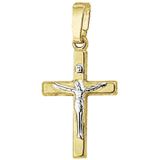 Hanger - Kruis - Bicolor - 14K Geelgoud