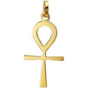 Hanger - Ankh Kruis - Massief - 14K Geelgoud