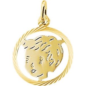 Hanger - Gediamanteerd - 14K Geelgoud - Kinderhoofdje