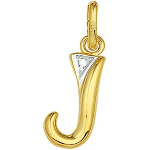 Hanger Letter Diamant 0.005Ct H Si 14K Geelgoud