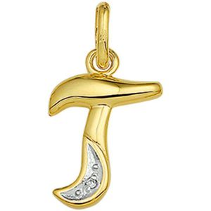 hanger letter diamant 0.005ct h si 14K geelgoud 4006380