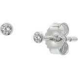 Oorknopjes - Witgouden Oorknoppen - Zirkonia - Poussette Sluiting