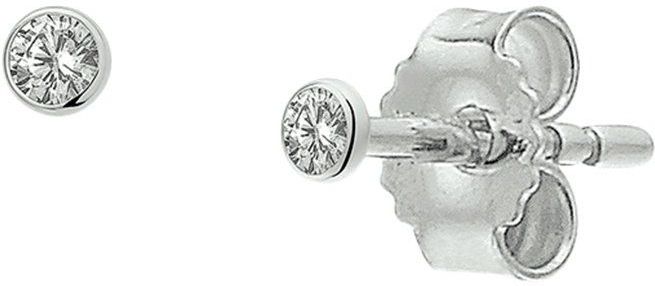 Oorknopjes - Witgouden Oorknoppen - Zirkonia - Poussette Sluiting