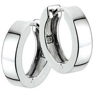Klapoorringen - 3,5 mm - Vlak - 14K Witgoud
