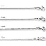 Collier Gourmette - 14K Witgoud - 4-zijdes Geslepen - 1,7 Mm