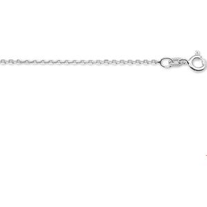 Collier - Anker - Gediamanteerd - 1,3 mm - 14K Witgoud