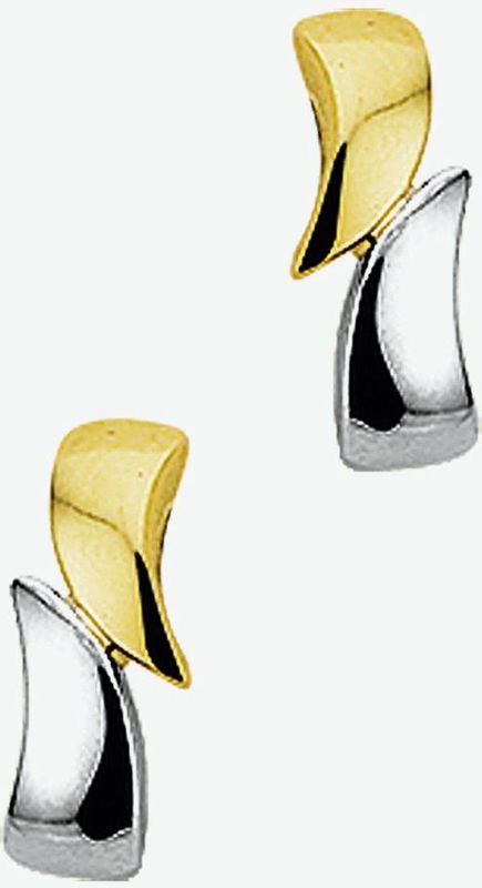 Huiscollectie - Bicolor - Gouden Oorbellen - 14 Karaats - 4.75 mm x 11.4 mm
