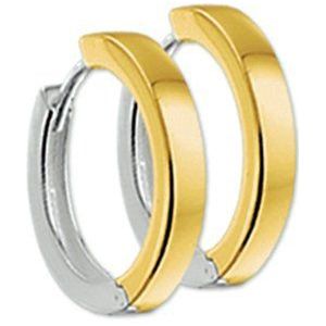 Klapoorringen - 2,0 Mm - Vlak - 14K Bicolor Goud - Dames - Gepolijst