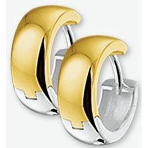 The Jewelry Collection Klapoorringen 4,5 mm Bol - Bicolor Goud