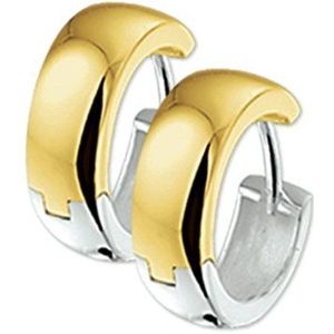 klapoorringen 4,0 mm bol 14K bicolor goud geel/wit 4200199