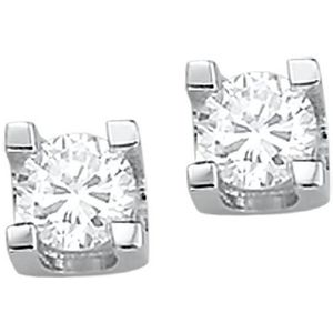 The Jewelry Collection Oorknoppen Zirkonia 5 mm - Zilver Gerhodineerd