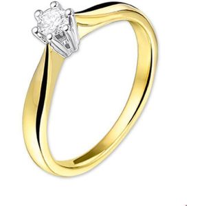 ring diamant 0.15ct h si 14K bicolor goud geel/wit 4205204