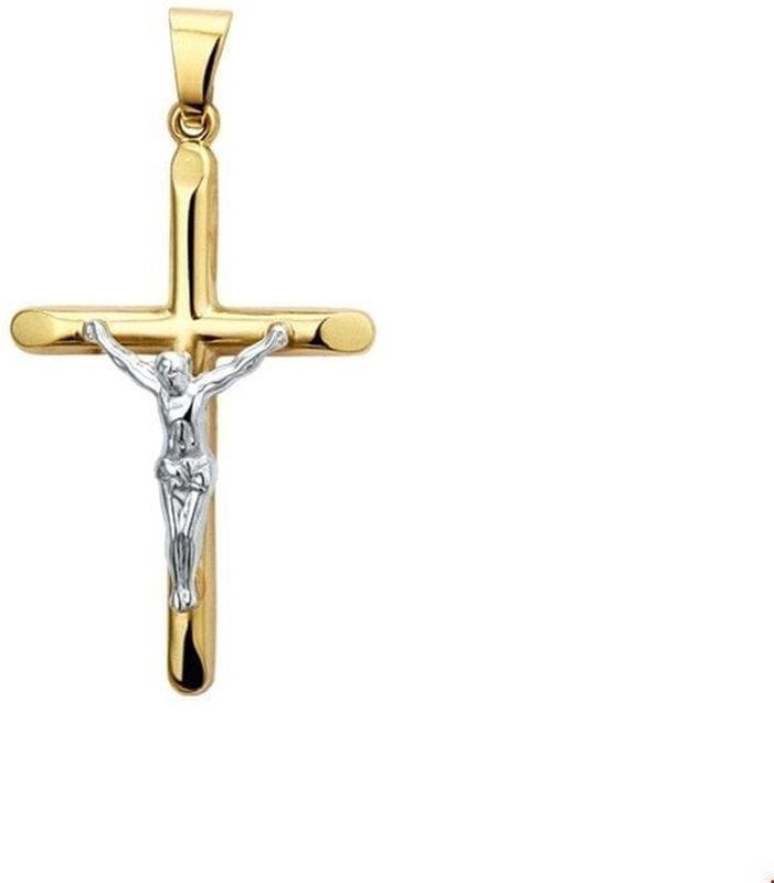 Huiscollectie Hanger geelgoud Kruis met Corpus 18 x 28 mm