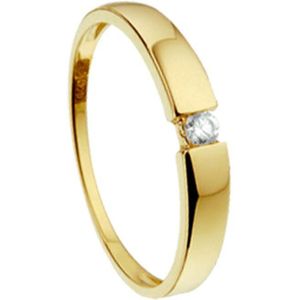 Ring - Geelgoud - Zirkonia - 16.50 mm (52)