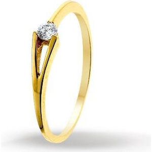 Ring Zirkonia 14K Geelgoud