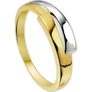 Ring - Bicolor - 14K Goud - Wit en Geel - Gepolijst