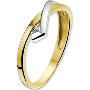 ring zirkonia 14K bicolor goud geel/wit 4205626