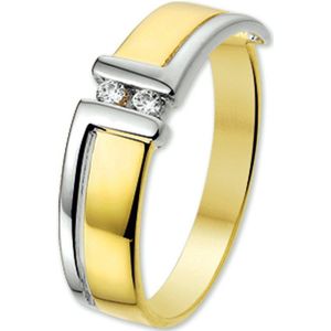 ring zirkonia 14K bicolor goud geel/wit 4205687