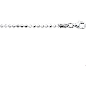 collier bolletjes gediamanteerd 2,0 mm zilver gerhodineerd 1314651