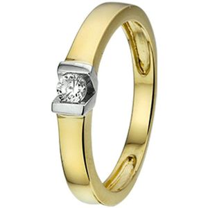 ring zirkonia 14K bicolor goud geel/wit 4206560