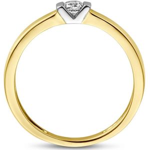 ring zirkonia 14K bicolor goud geel/wit 4206562