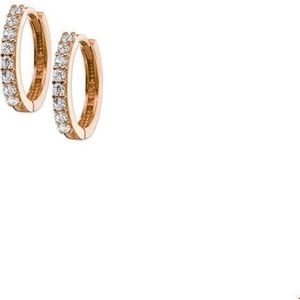 klapoorringen zirkonia 14K roségoud 4400465