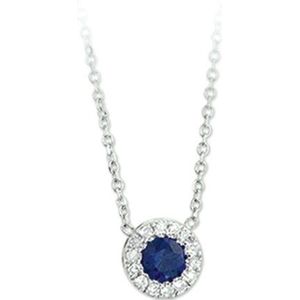 collier saffier en diamant 0.04ct h si 42 cm 14K witgoud 4103271