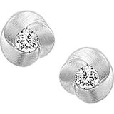 Oorknopjes - Gerhodineerd Zilver - Zirkonia - Poli/Matte Afwerking