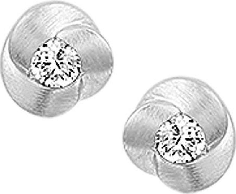 Oorknopjes - Gerhodineerd Zilver - Zirkonia - Poli/Matte Afwerking