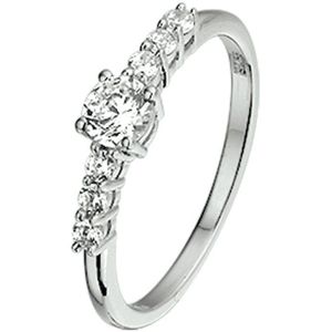 The Jewelry Collection Ring Zirkonia - Zilver Gerhodineerd