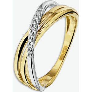 ring diamant 0.04ct h si 14K bicolor goud geel/wit 4206730