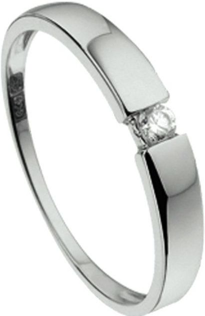 Ring - Zirkonia - Witgouden Ring - 14K - Gepolijst