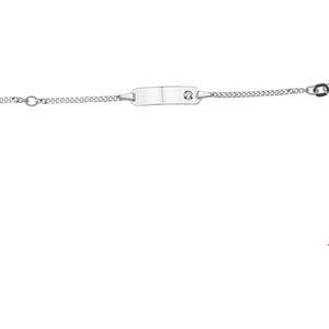 The Jewelry Collection - Graveerarmband - Zirkonia Plaat 5,5 mm - Zilver