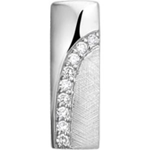 The Jewelry Collection Hanger Zirkonia En Gescratcht - Zilver